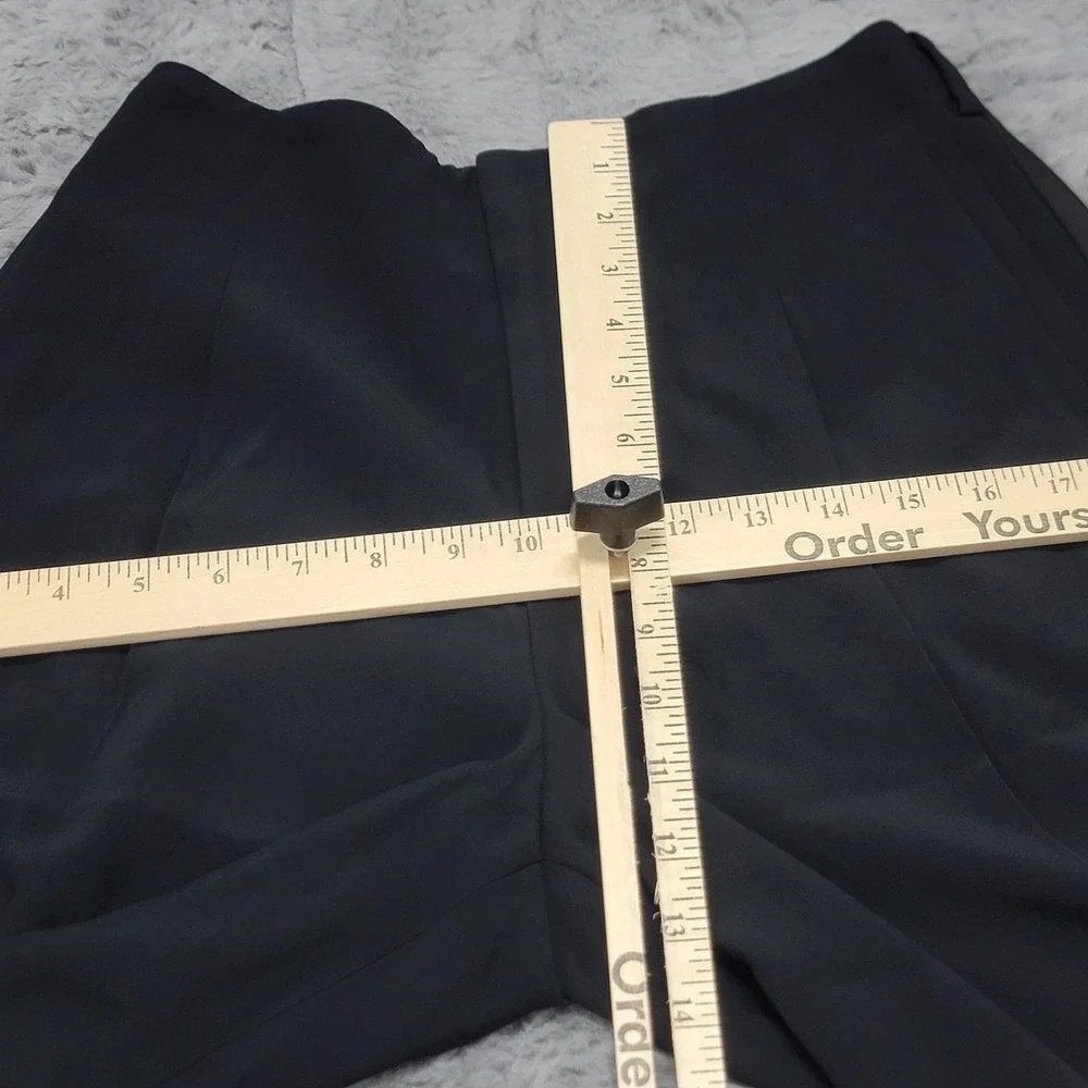 Ralph Lauren Collection Acklie Wool Gabardine Tuxedo Pants Womens 2 Black Pleats